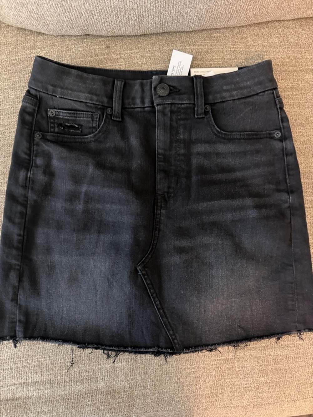American Eagle Outfitters Black Stretch Denim High-Rise Mini Skirt